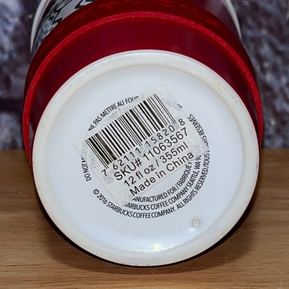 Starbucks Ceramic Red Writable Travel Mug Tumbler Coffee Cup Lid 12oz NWT - Picture 11 of 11